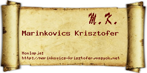 Marinkovics Krisztofer névjegykártya