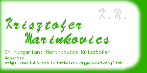 krisztofer marinkovics business card